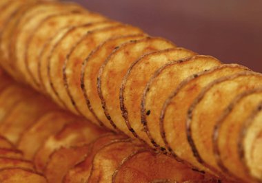 Doğal patates cipsi yakın çekim