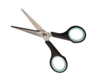 Beyaz izole küçük makas yakın çekim