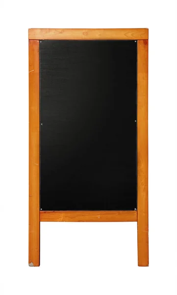 Zwarte staande schoolbord menu in houten frame — Stockfoto