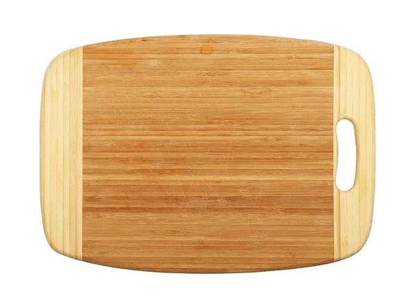 Prostokątne bambusa deska do krojenia drewna na białym tle — Zdjęcie stockowe
