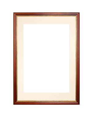 Brown picture or photo frame with cardboard mat clipart