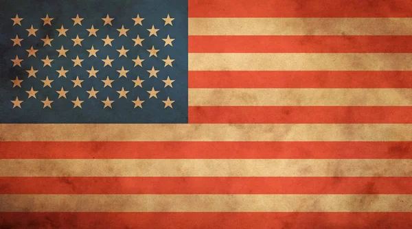 Старый старинный американский флаг над бумажным пергаментом — стоковое фото