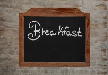 Vintage duvar tahtaya tebeşir kelime Kahvaltı