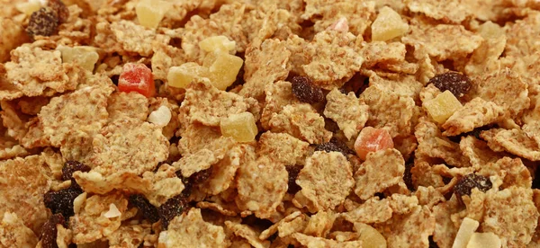 Granola muesli with dried fruits close up — Stock Photo, Image