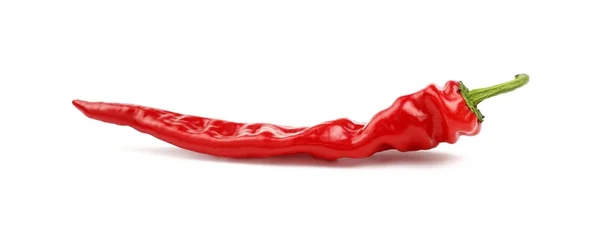 Red hot chili pepper zblízka, izolované na bílém — Stock fotografie