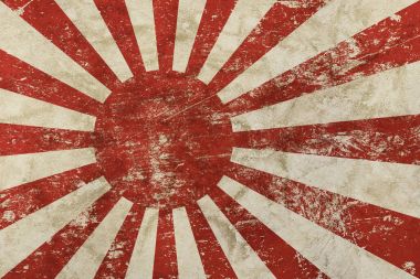 Eski grunge vintage Japonya Nippon bayrak soluk