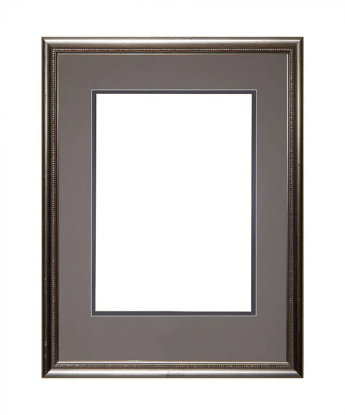 Cuadro de plata o marco de fotos con estera de cartón —  Fotos de Stock