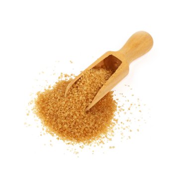 Tahta kaşık kaşık kahverengi baston şeker dolu