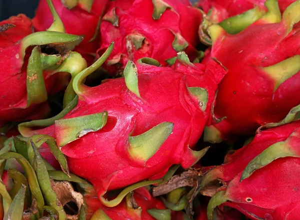 Red ripe pitaya or pitahaya dragon fruit close up — Stock Photo, Image