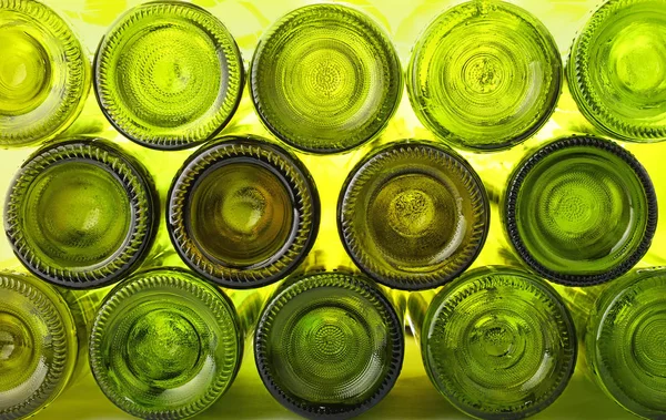 Empty green glass wine bottles isolated on white Stock Image