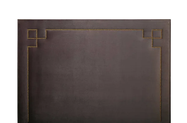 Grey soft velvet bed headboard isolated on white — Stock Photo, Image