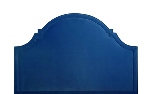 Modrý měkký Samet postele izolované na bílém — Stock fotografie