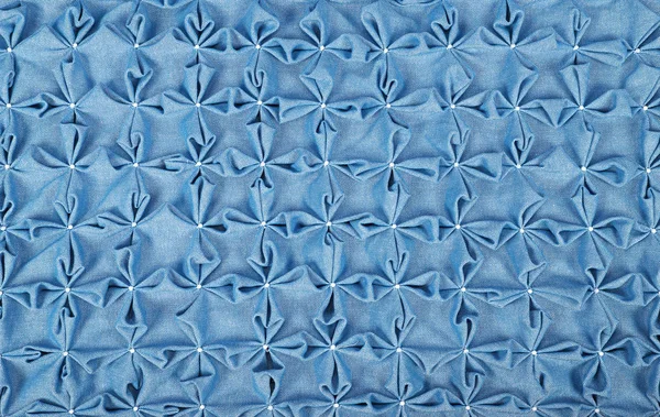Close up background of blue textile puffs — Stock Photo, Image