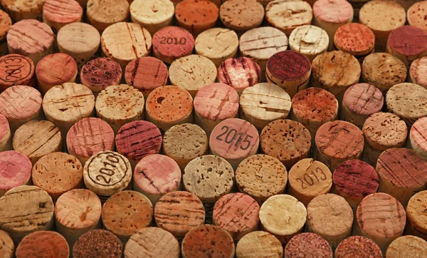 Plano de fundo das rolhas de vinho tinto usadas — Fotografia de Stock