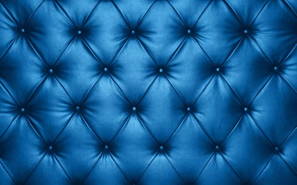 Blue leather capitone background texture — Stock Photo, Image