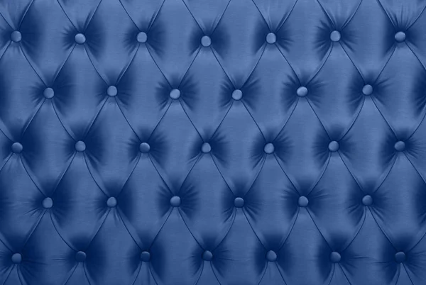Textura de estofos de tecido tufado capitone azul — Fotografia de Stock