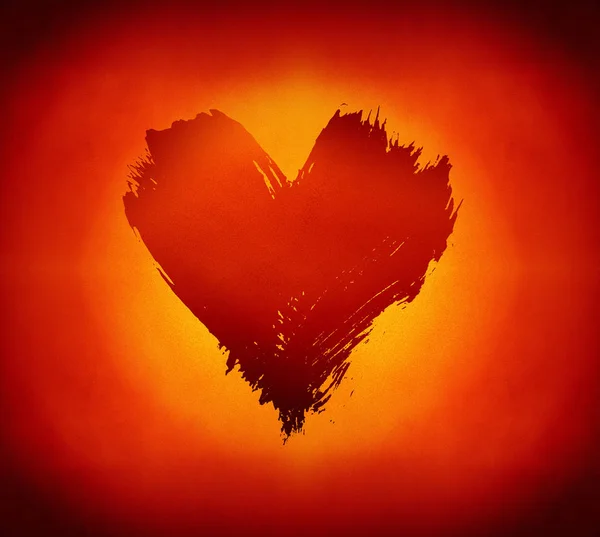 Abstrakt röd och gul bakgrund med hjärta — Stockfoto