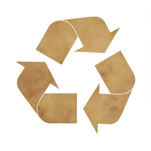 Ilustração do símbolo de reciclagem do papel mascavo — Fotografia de Stock