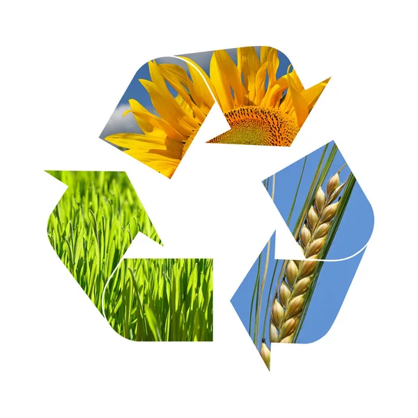 Illustration återvinningssymbol för jordbruket — Stockfoto