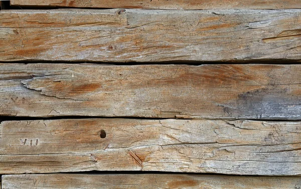 Yatay Plakalı Eski Vintage Rustik Yıpranmış Ahşap Panelin Arka Plan — Stok fotoğraf