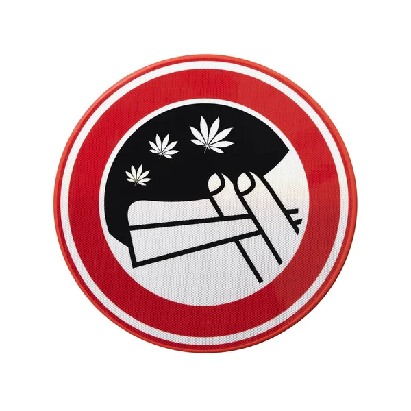 Nincs Marihuána Dohányzás Jel Kenderlevél Kannabisz Más Kábítószerek Tiltott Elszigetelt — Stock Fotó