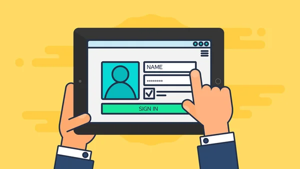 Tablet giriş formu Web şablonu