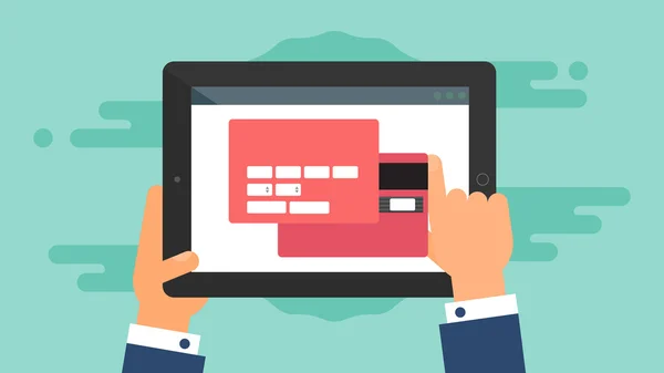 Tablet Online Alışveriş Formu Web Şablonu — Stok Vektör