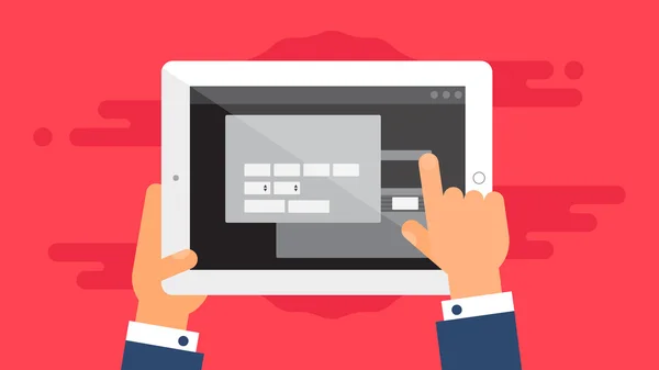 平板电脑在线购物表单的 Web 模板 — 图库矢量图片