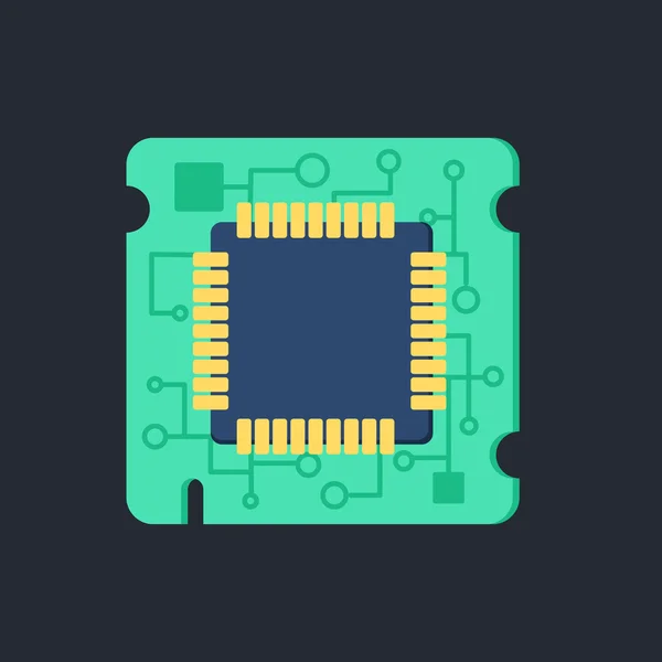 Chip procesador de computadora — Vector de stock