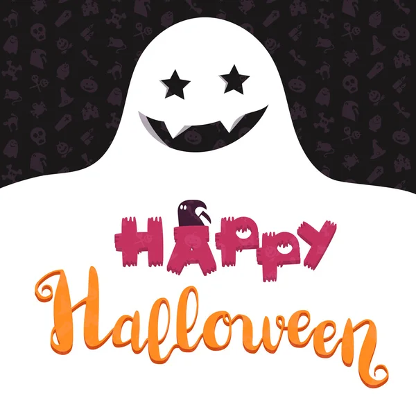 Gelukkig halloween belettering — Stockvector