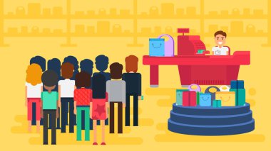 Konsept illüstrasyon alışveriş