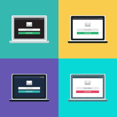 Bilgisayar e-posta formunun Web şablonu