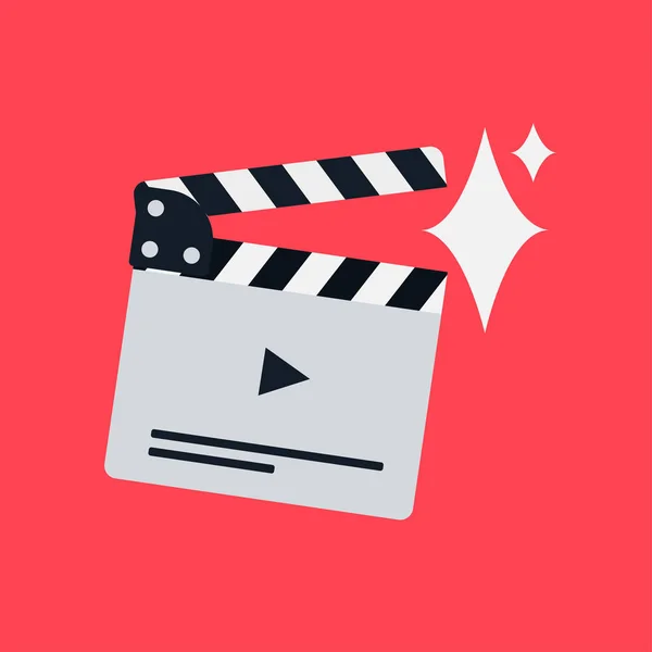 Película plana clapperboard — Vector de stock