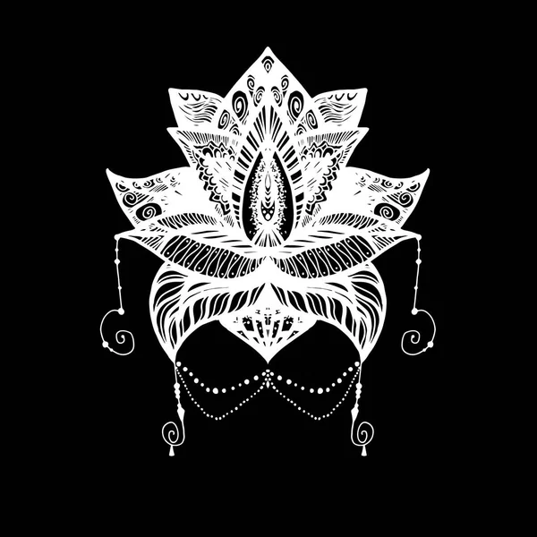 Blomma Lotus Tattoo — Stock vektor
