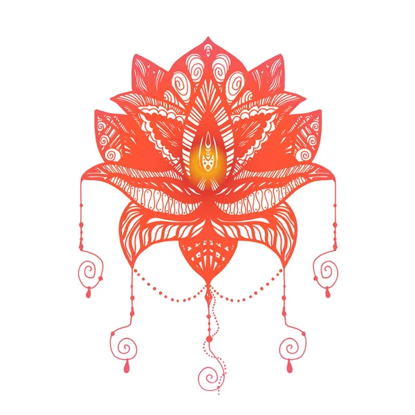 Flor Lotus tatuaje — Archivo Imágenes Vectoriales