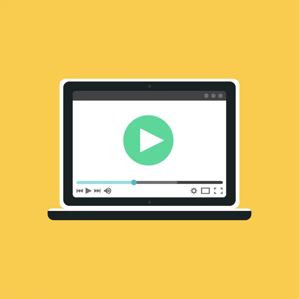 Dizüstü bilgisayar Video formun Web şablonu — Stok Vektör