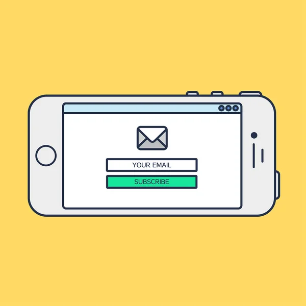 Modèle Web de Smartphone Email Form — Image vectorielle
