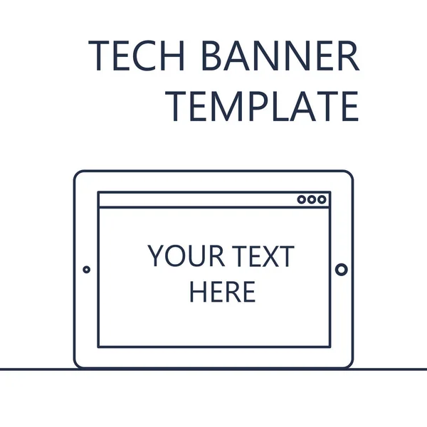 Tablet ile Web Banner — Stok Vektör