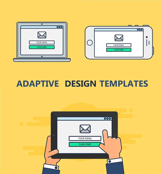 Plantilla Web de Formulario de Email Adaptativo — Vector de stock