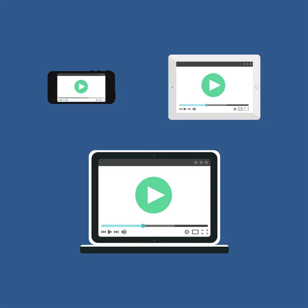 Plantilla Web de Formulario de Vídeo Adaptativo — Vector de stock