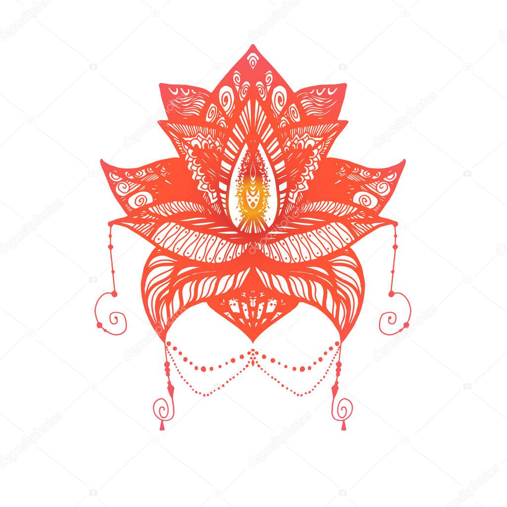 Fleur Lotus Tattoo Image Vectorielle Barsrsind 130505992