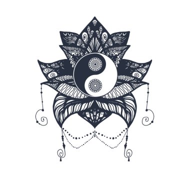 Vintage Yin ve Yang Lotus