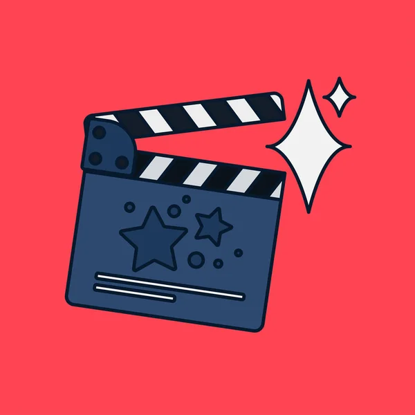 Película plana clapperboard — Vector de stock