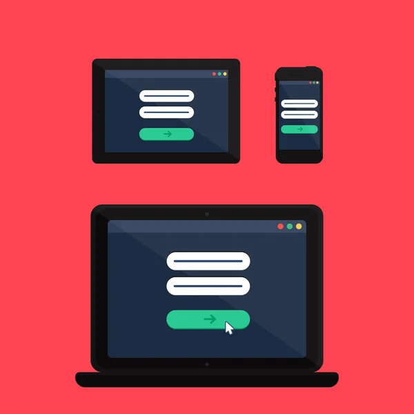 適応型オンライン ログイン フォームの web テンプレート — ストックベクタ