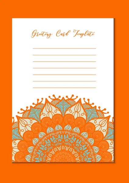 Mandala vintage template card — Stock Vector