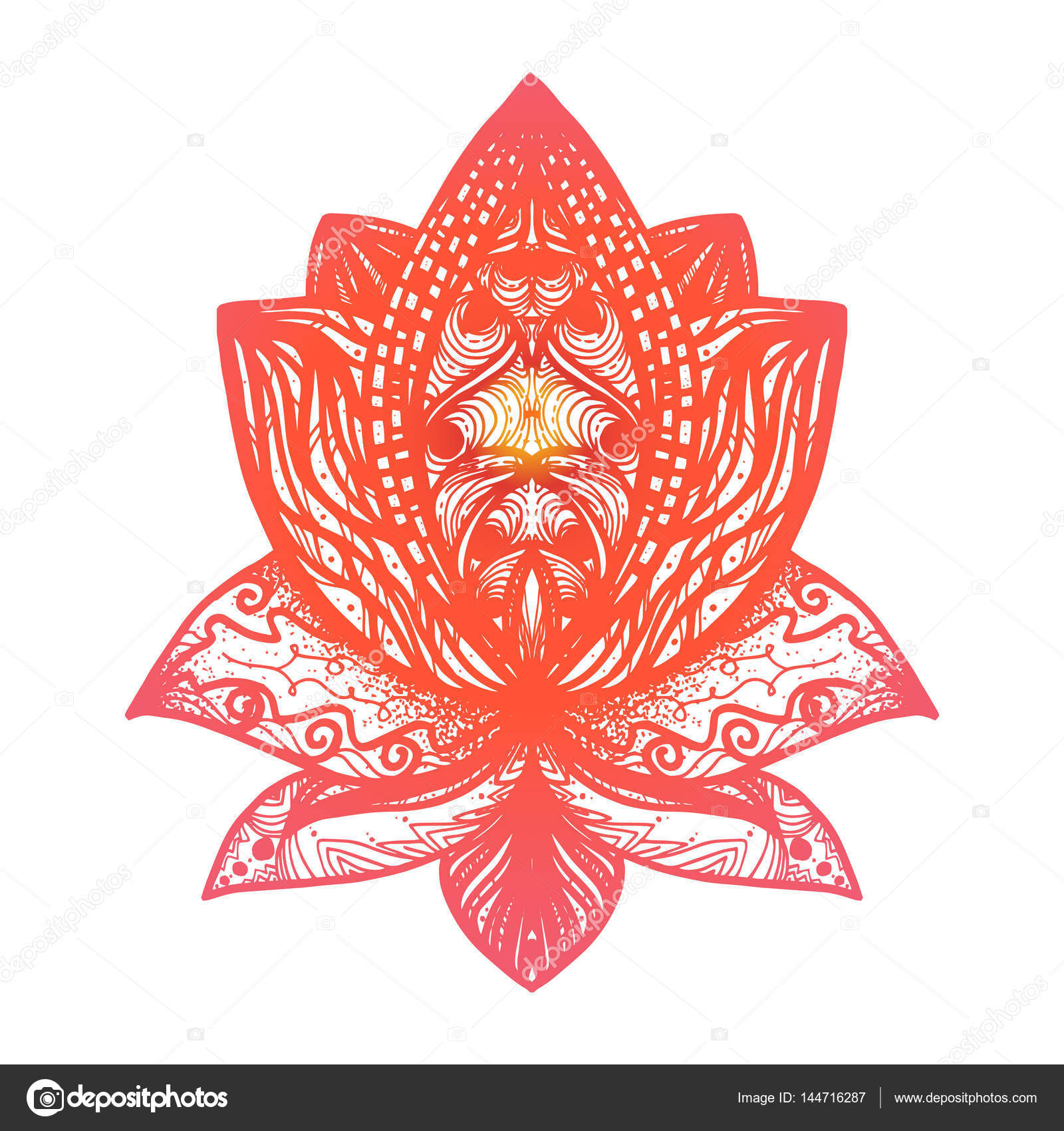 Flower Lotus Tattoo Stock Vector Image by ©barsrsind #144716287
