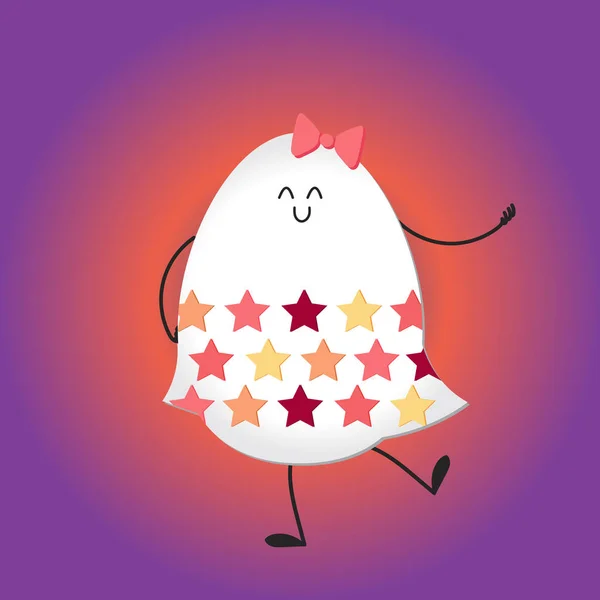 Счастливой Пасхи с счастливыми яйцами — стоковый вектор