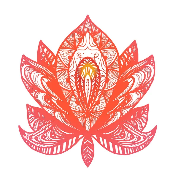 Floare Lotus Tattoo — Vector de stoc