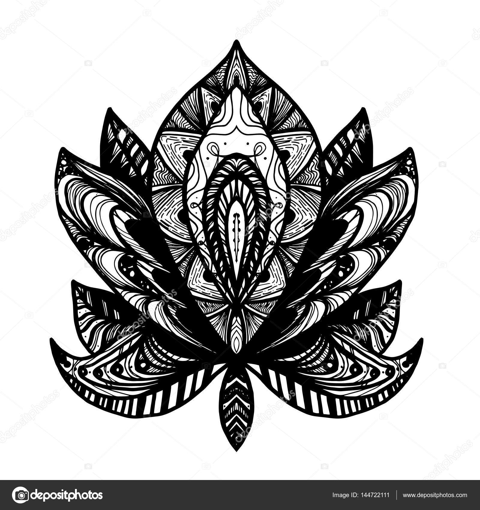 Fleur Lotus Tattoo Image Vectorielle Barsrsind 144722111
