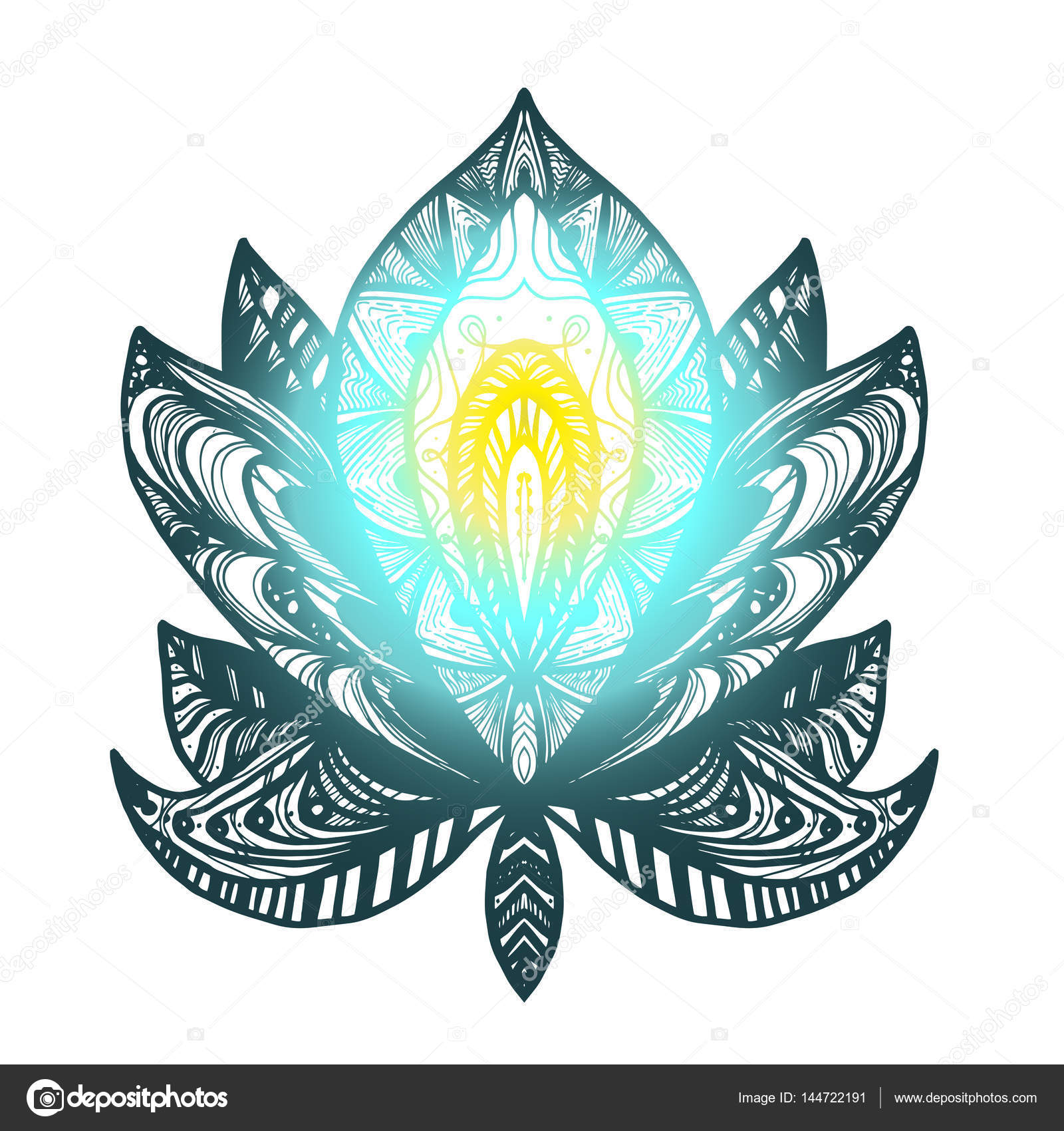 Flower Lotus Tattoo Stock Vector Image by ©barsrsind #144722191